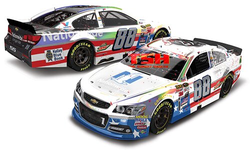 2017 DALE EARNHARDT JR #88 NATIONWIDE STARS & STRIPES 25TH CAREER WIN *FLASHCOAT SILVER* 1/24