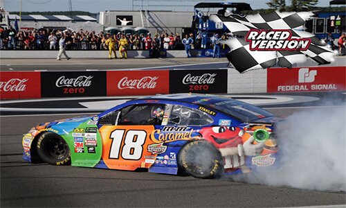 2017 KYLE BUSCH #18 POCONO WINNER RACED VERSION W/ COLLECTOR CARD 1/24